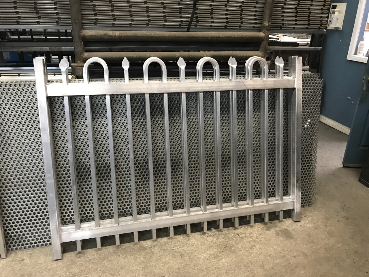 Frosted glass and metal railing on a rooftop
